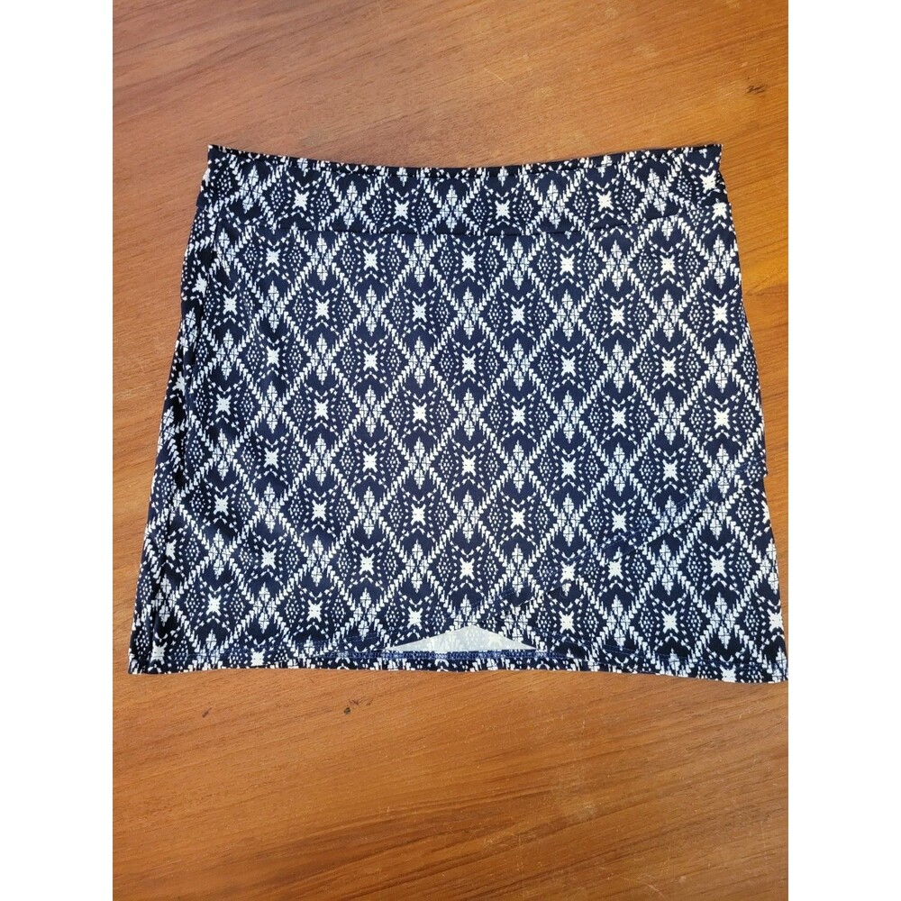 NWT Wet Seal Navy Blue Largr Form Fitted Micro Mini Skirt Aztec Y2K Geometric